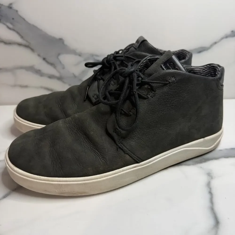 Olukai Men's Gray Leather Nana Hele Sneaker Boots Sz 10.5 Outdoors Waterproof